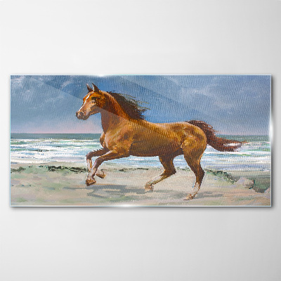 Tableau imprimé sur verre Cheval au galop par un artiste inconnu
