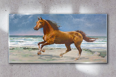 Tableau imprimé sur verre Cheval au galop par un artiste inconnu