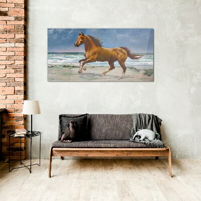Tableau imprimé sur verre Cheval au galop par un artiste inconnu