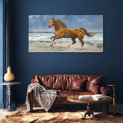 Tableau imprimé sur verre Cheval au galop par un artiste inconnu