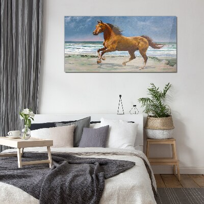 Tableau imprimé sur verre Cheval au galop par un artiste inconnu