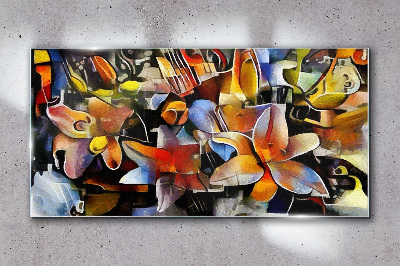 Tableau verre imprimé Abstraction florale aux couleurs intenses
