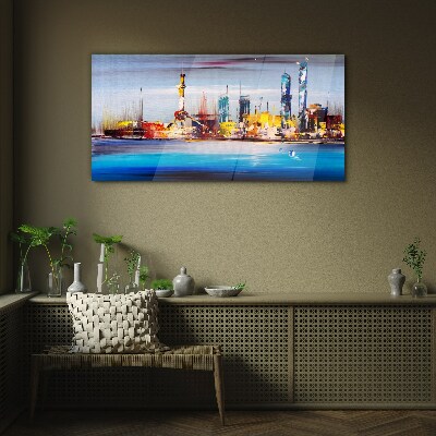 Tableau photo sur verre Panorama urbain moderne