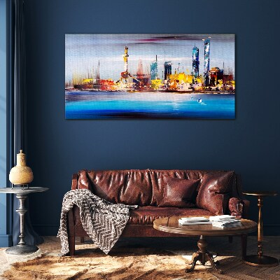 Tableau photo sur verre Panorama urbain moderne
