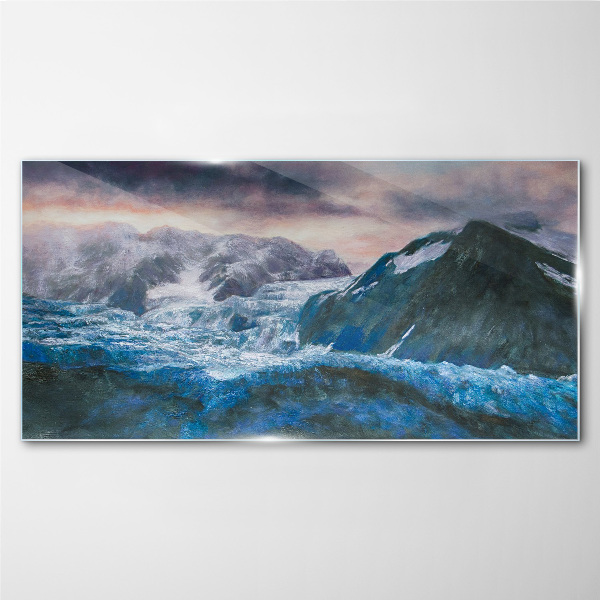 Tableau verre imprimé Paysages de montagnes glacées