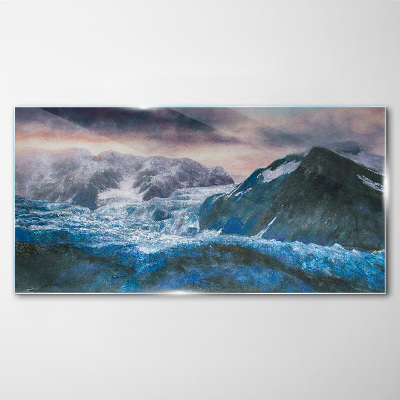 Tableau verre imprimé Paysages de montagnes glacées