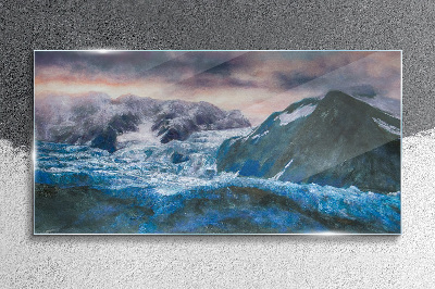 Tableau verre imprimé Paysages de montagnes glacées