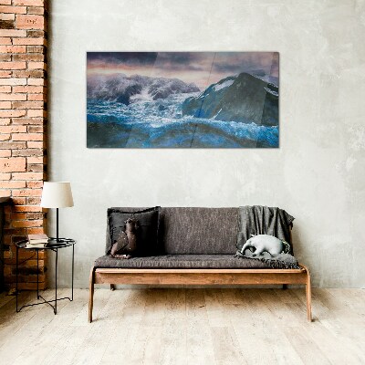 Tableau verre imprimé Paysages de montagnes glacées