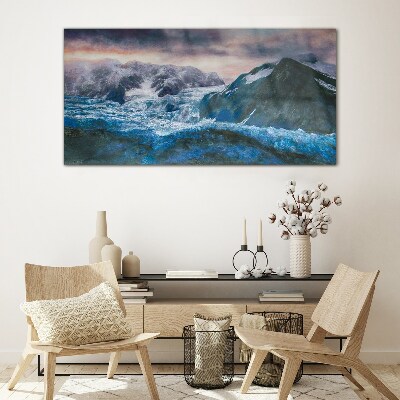 Tableau verre imprimé Paysages de montagnes glacées