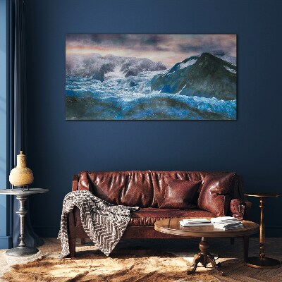 Tableau verre imprimé Paysages de montagnes glacées