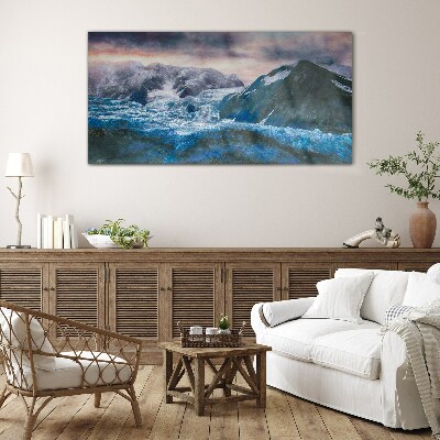 Tableau verre imprimé Paysages de montagnes glacées