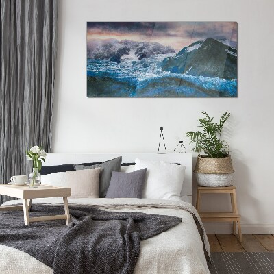 Tableau verre imprimé Paysages de montagnes glacées