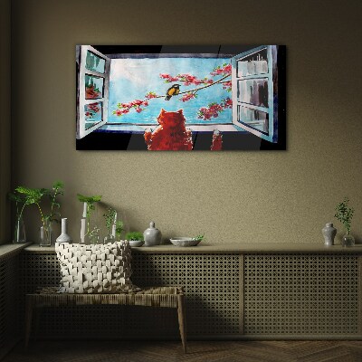 Tableau imprimé sur verre Une fenêtre sur le monde des couleurs printanières