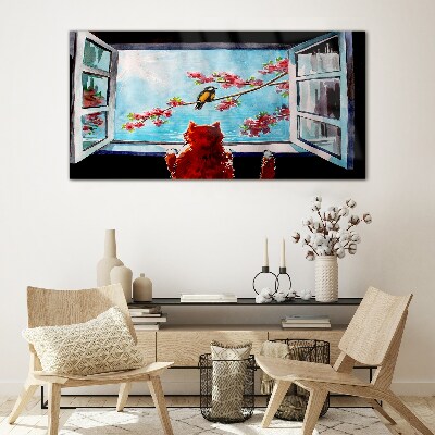 Tableau imprimé sur verre Une fenêtre sur le monde des couleurs printanières