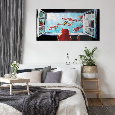 Tableau imprimé sur verre Une fenêtre sur le monde des couleurs printanières