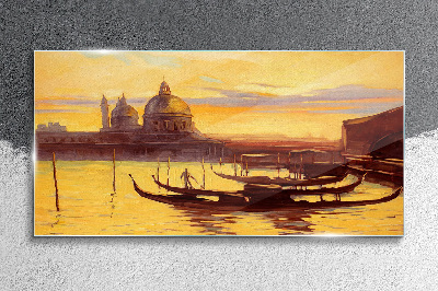Tableau sur verre Les eaux dorées de Venise