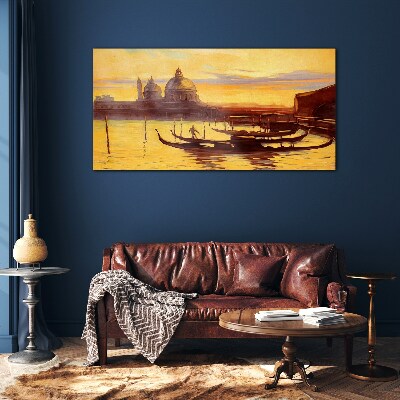 Tableau sur verre Les eaux dorées de Venise