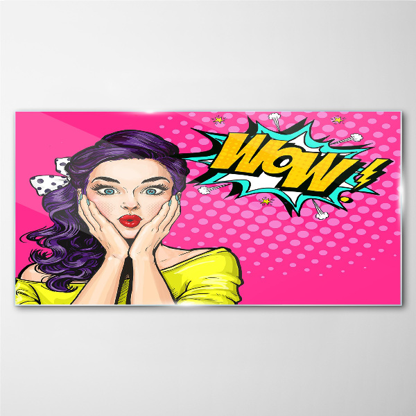 Tableau verre imprimé La surprise dans le Pop Art