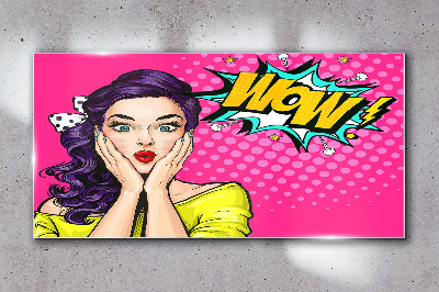 Tableau verre imprimé La surprise dans le Pop Art