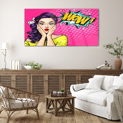 Tableau verre imprimé La surprise dans le Pop Art