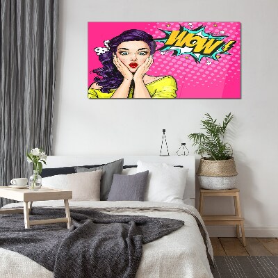 Tableau verre imprimé La surprise dans le Pop Art