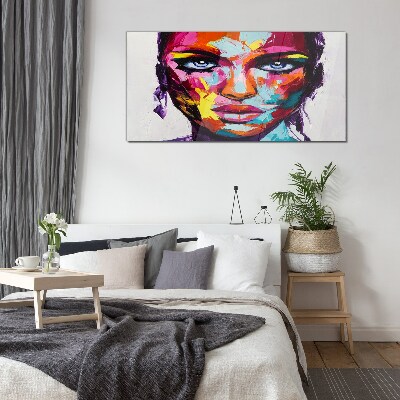Tableau imprimé sur verre Portrait coloré d'une femme