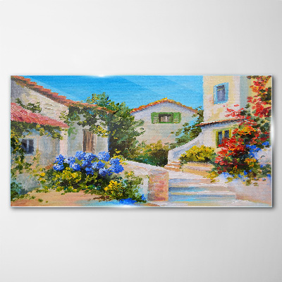 Tableau sur verre Une charmante ville printanière