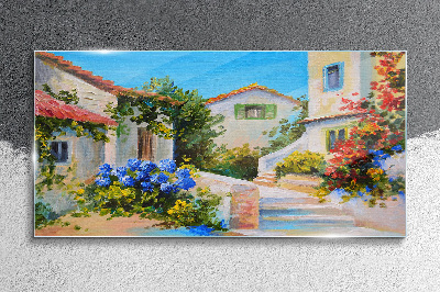Tableau sur verre Une charmante ville printanière