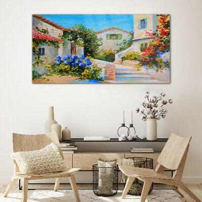 Tableau sur verre Une charmante ville printanière