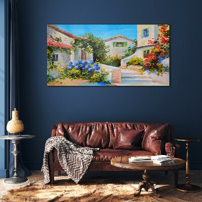 Tableau sur verre Une charmante ville printanière