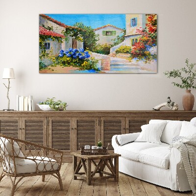 Tableau sur verre Une charmante ville printanière