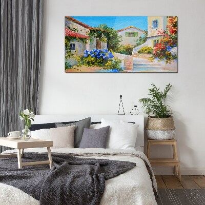 Tableau sur verre Une charmante ville printanière