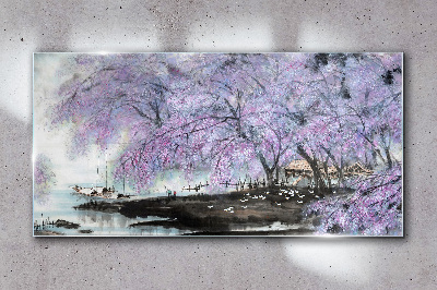 Tableau sur verre Floraison printanière