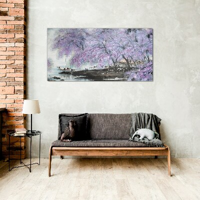 Tableau sur verre Floraison printanière