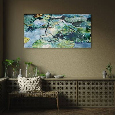 Tableau photo sur verre Arroser les fleurs avec des gouttes de pluie