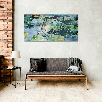 Tableau photo sur verre Arroser les fleurs avec des gouttes de pluie