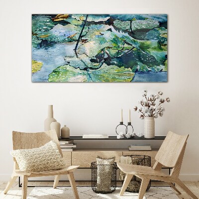 Tableau photo sur verre Arroser les fleurs avec des gouttes de pluie