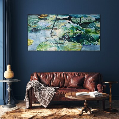 Tableau photo sur verre Arroser les fleurs avec des gouttes de pluie