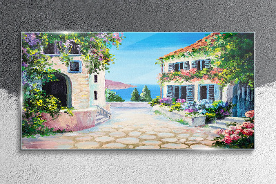 Tableau imprimé sur verre Une charmante ville balnéaire