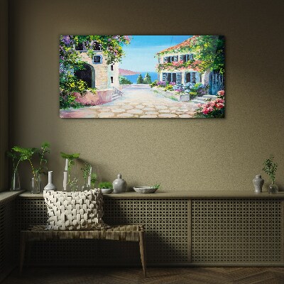 Tableau imprimé sur verre Une charmante ville balnéaire