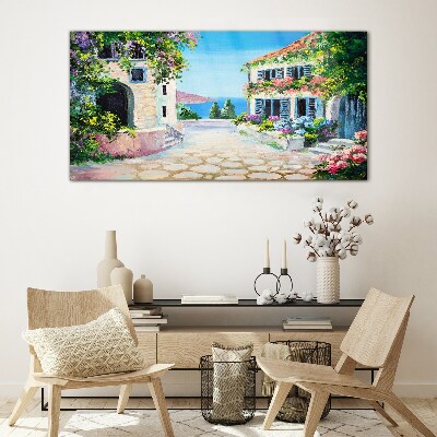 Tableau imprimé sur verre Une charmante ville balnéaire