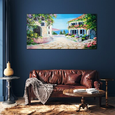 Tableau imprimé sur verre Une charmante ville balnéaire