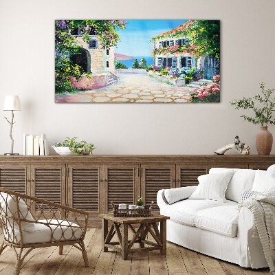 Tableau imprimé sur verre Une charmante ville balnéaire