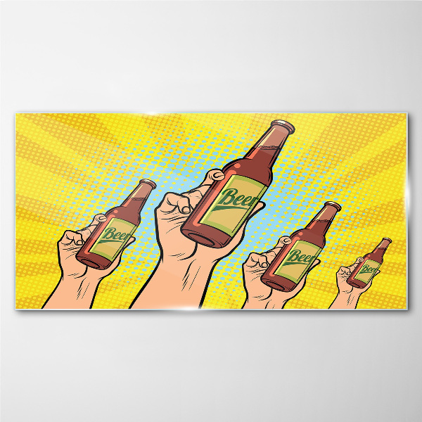 Tableau sur verre Un toast joyeux avec de la bière