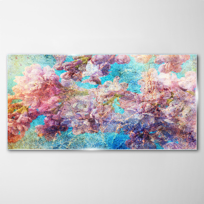 Tableau en verre Un paysage floral aux tons pastel