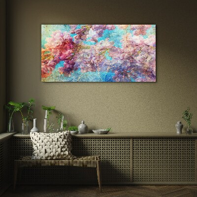 Tableau en verre Un paysage floral aux tons pastel