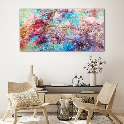 Tableau en verre Un paysage floral aux tons pastel