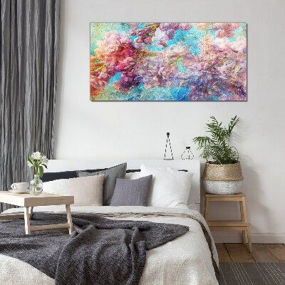 Tableau en verre Un paysage floral aux tons pastel