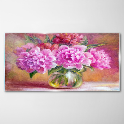 Tableau sur verre Fleurs de printemps dans un vase