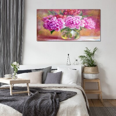 Tableau sur verre Fleurs de printemps dans un vase